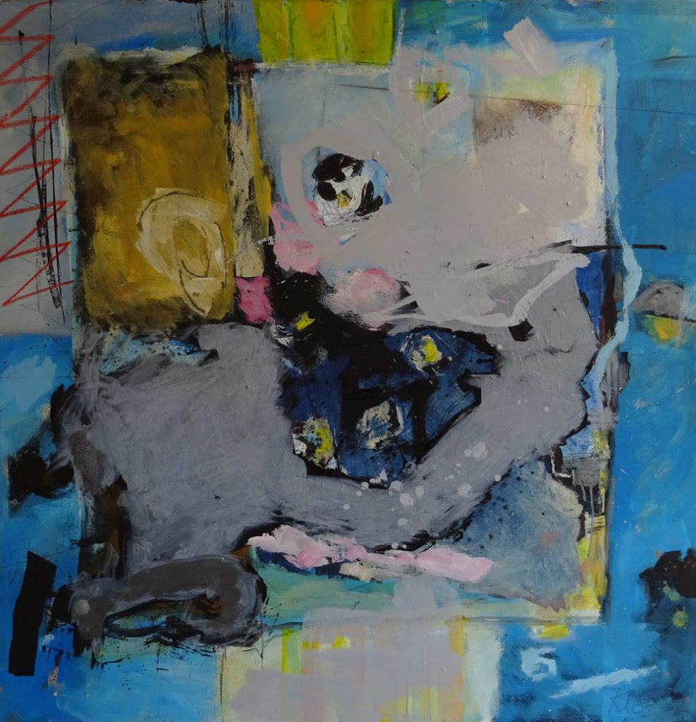 Karl Heinz Klos, "verschlungen", 2020, Acryl auf Leinwand, 110 x 110 cm, 1680 EUR
