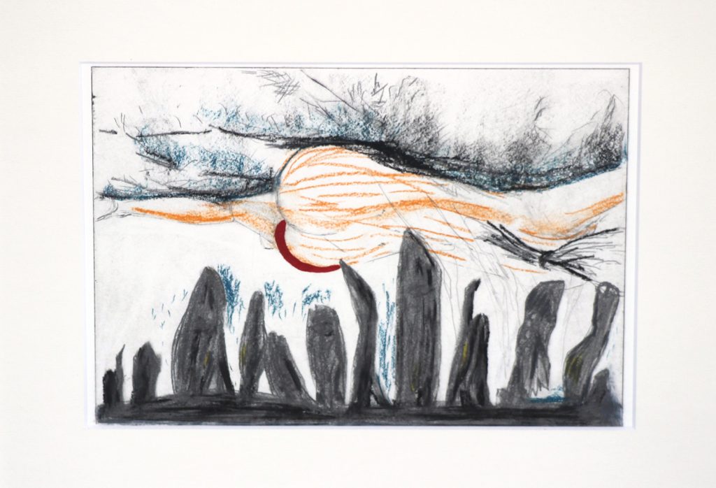 Tanja Popp, "unexpected phenomena", colorierte Radierung, 20 x 28 cm, 240 EUR incl. Rahmen