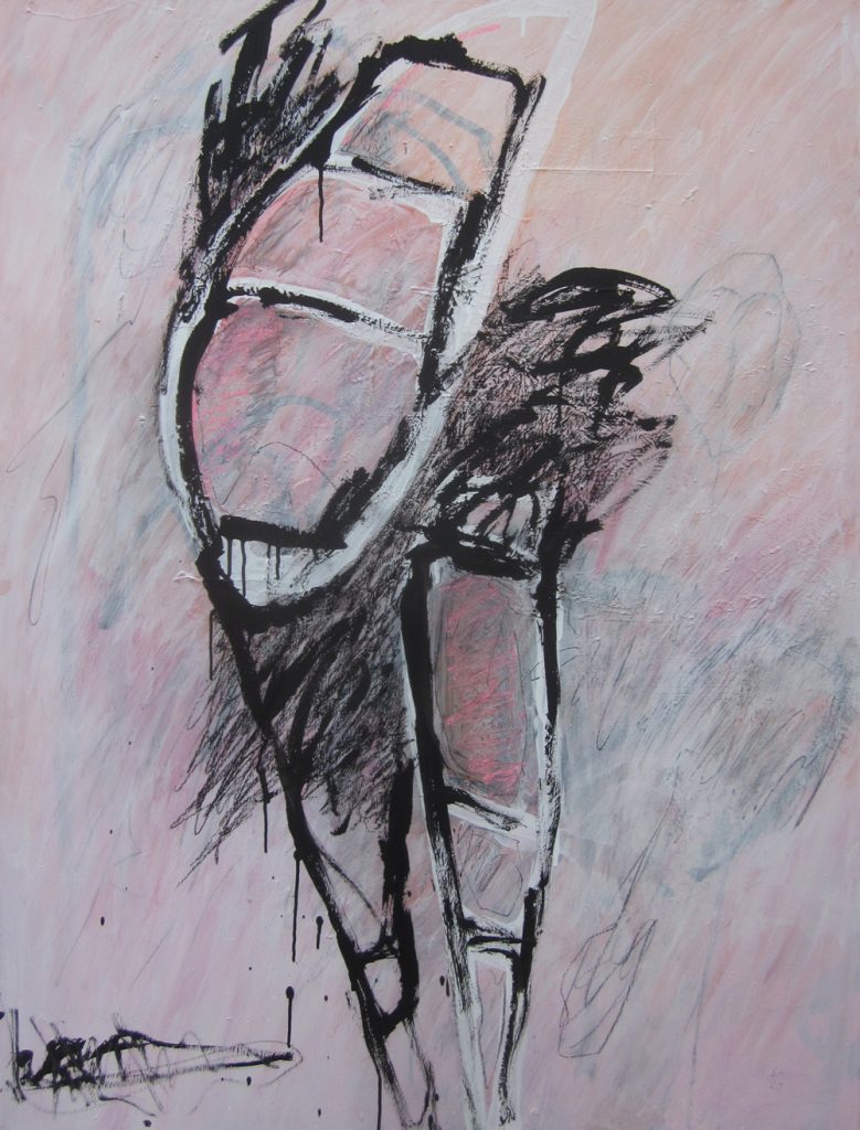 Stephanie von Hoyos, "Aus dem Gleichgewicht", 2020, Acryl / Kreiden auf Leinwand, 120 x 100 cm, 1300 EUR