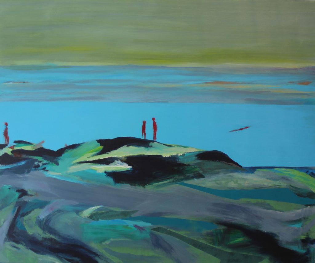 Tanja Popp, "jumping red", Acryl auf Leinwand, 100 x 120 cm, 850 €