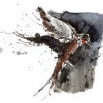 Jeannette Dubielzig, "Schwalbe macht den Sommer", Aquarell